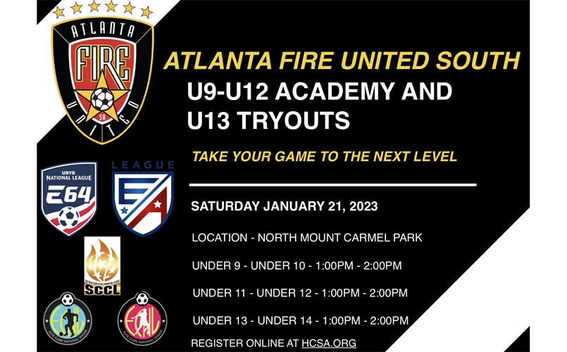 Spring 2023 Academy U9-U12 and Select U13-U14 Tryouts
