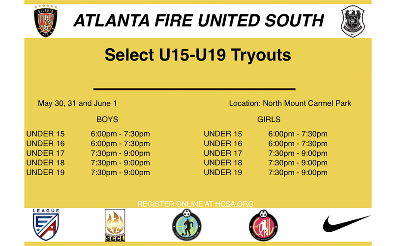 AFU South U15-U19 Select Tryouts