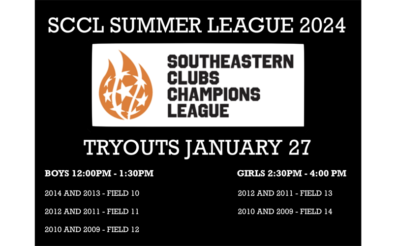 SCCL SUMMER LEAUGE - TRYOUTS