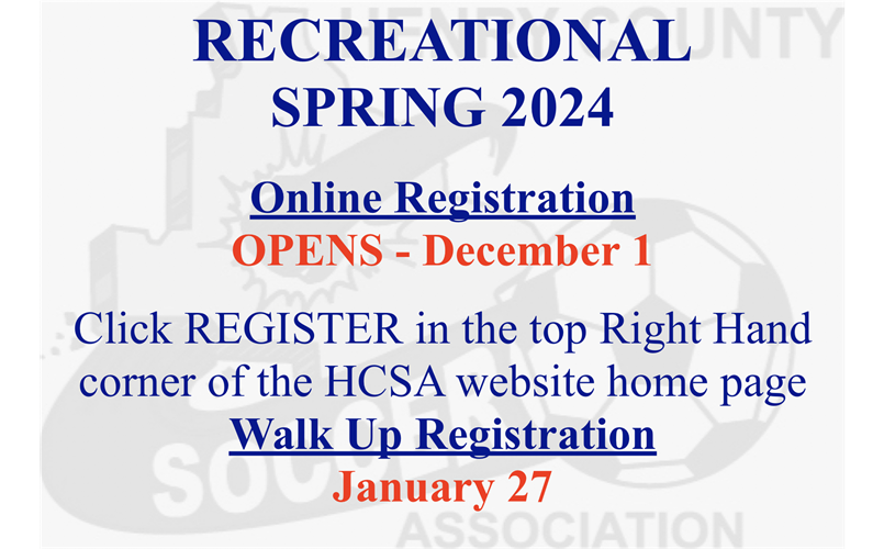 Recreational Soccer Registration Open